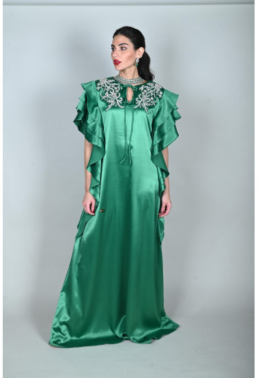 جلابية ستان نسائية بقصة ناعمة 