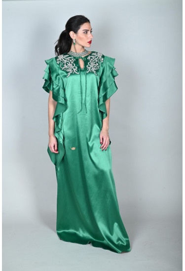 جلابية ستان نسائية بقصة ناعمة 