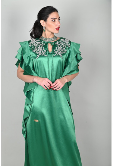 جلابية ستان نسائية بقصة ناعمة 