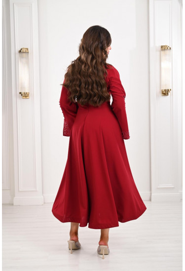 فستان ميدي باكمام مفتوحة