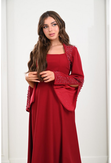 فستان ميدي باكمام مفتوحة