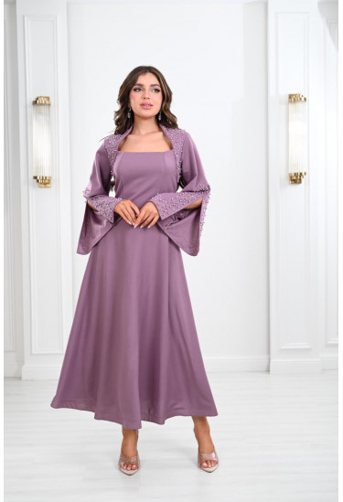 فستان ميدي باكمام مفتوحة