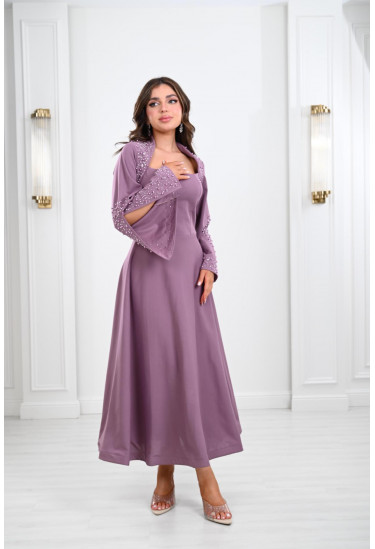 فستان ميدي باكمام مفتوحة