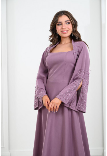 فستان ميدي باكمام مفتوحة