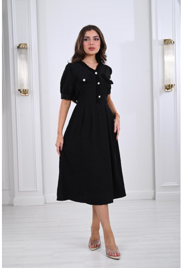 فستان ميدي يتصميم هادئ