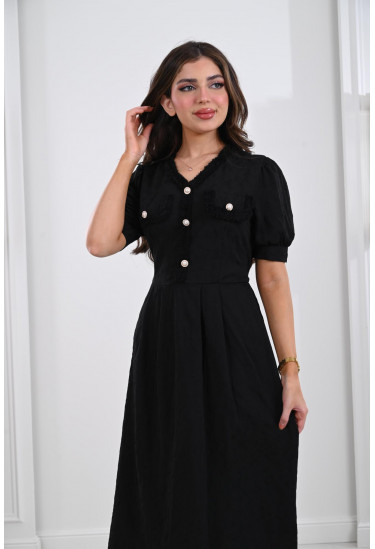 فستان ميدي يتصميم هادئ