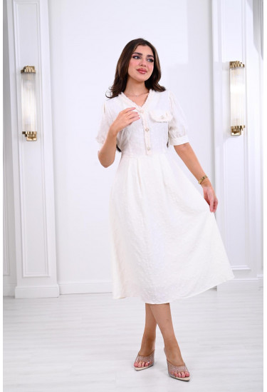 فستان ميدي يتصميم هادئ