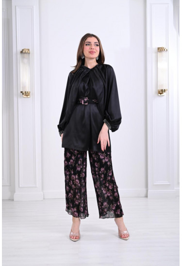 طقم نسائي (بلوزة واسعة + بنطال بيليسيه)