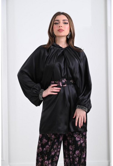 طقم نسائي (بلوزة واسعة + بنطال بيليسيه)