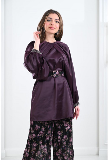 طقم نسائي (بلوزة واسعة + بنطال بيليسيه)