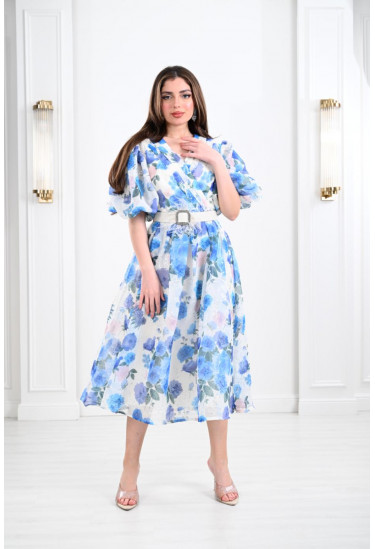 فستان ميدي بنقشات رقيقة فستان ميدي بنقشات رقيقة