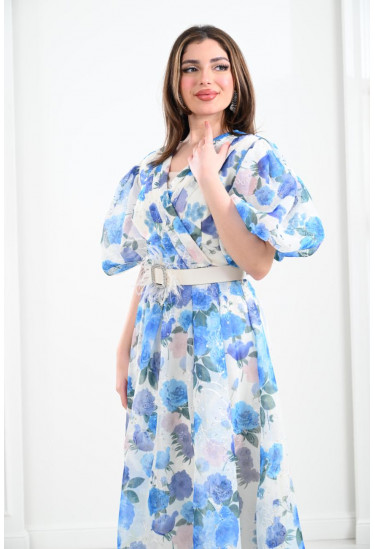 فستان ميدي بنقشات رقيقة فستان ميدي بنقشات رقيقة