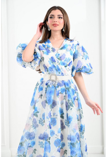 فستان ميدي بنقشات رقيقة فستان ميدي بنقشات رقيقة