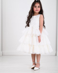 فستان اطفال انسيابي بطبقات من التل