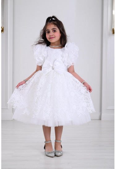 فستان اطفال تل منسوج باشكال رقيقة فستان اطفال تل منسوج باشكال رقيقة