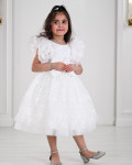 فستان اطفال تل منسوج باشكال رقيقة فستان اطفال تل منسوج باشكال رقيقة