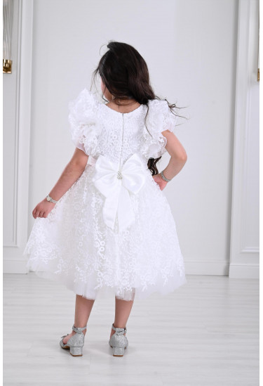 فستان اطفال تل منسوج باشكال رقيقة فستان اطفال تل منسوج باشكال رقيقة