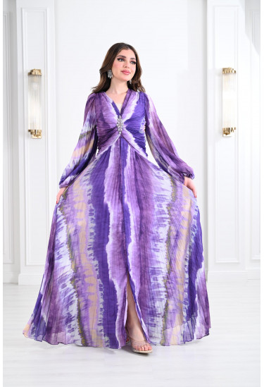 فستان بيليسيه بنمط كتل الالوان 