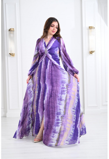 فستان بيليسيه بنمط كتل الالوان 