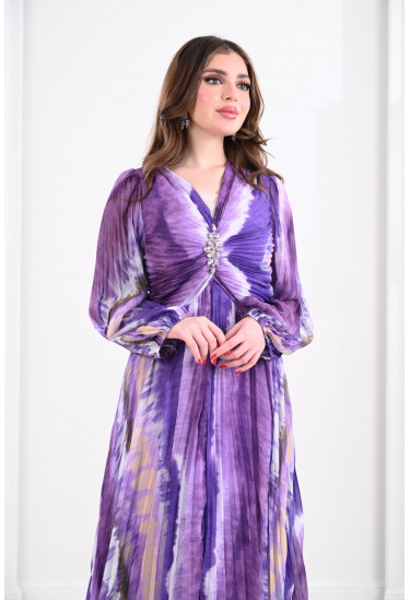 فستان بيليسيه بنمط كتل الالوان 