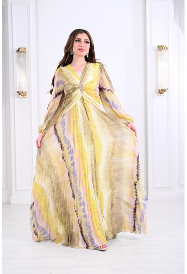 فستان بيليسيه بنمط كتل الالوان 