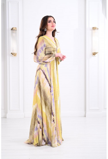 فستان بيليسيه بنمط كتل الالوان 