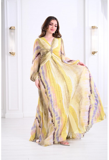 فستان بيليسيه بنمط كتل الالوان 