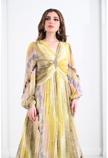 فستان بيليسيه بنمط كتل الالوان 