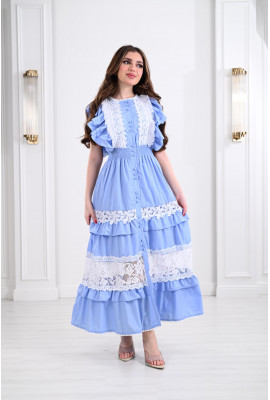 فستان صيفي مطرز بالدانتيل 