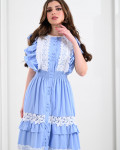 فستان صيفي مطرز بالدانتيل 