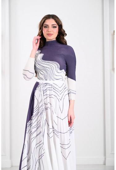 فستان نسائي بخطوط انسيابية ناعمة 