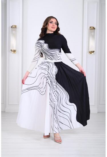 فستان نسائي بخطوط انسيابية ناعمة 