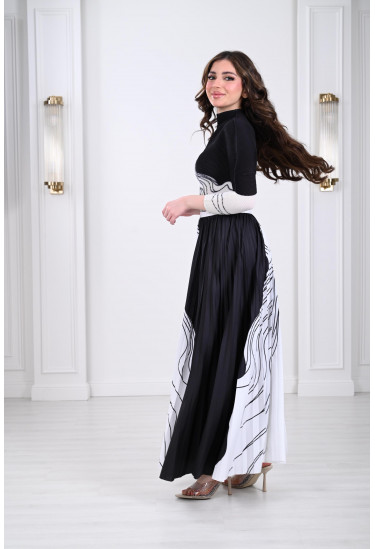 فستان نسائي بخطوط انسيابية ناعمة 