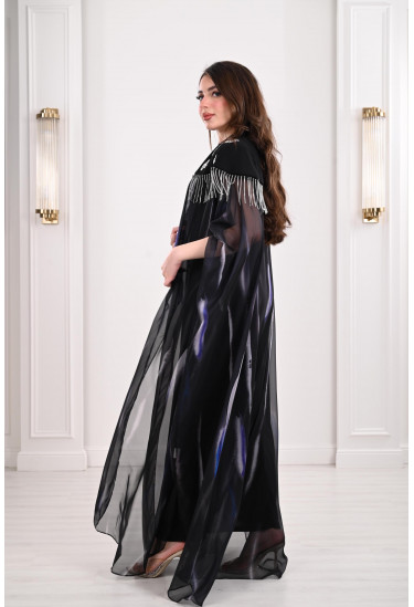 فستان فاخر بسلاسل فضية فستان فاخر بسلاسل فضية