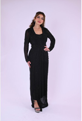 فستان سهرة شيفون مطرز