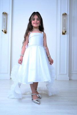 فستان سهرة بناتي بذيل طويل