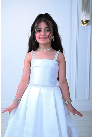 فستان سهرة بناتي بذيل طويل