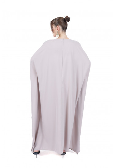 جلابية شيفون واسعة بتطريز ناعم