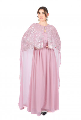 فستان سواريه  أنيق بكاب مطرز