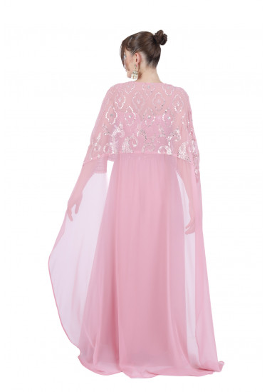 فستان سواريه  أنيق بكاب مطرز