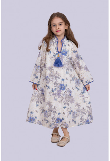 جلابية بناتي مزهر طويل 