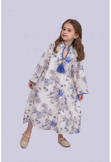 جلابية بناتي مزهر طويل 