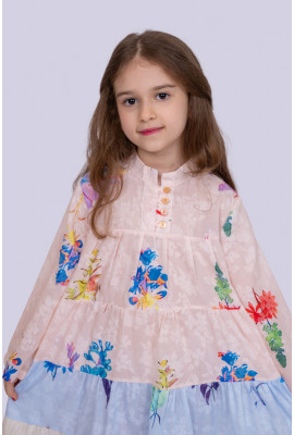 فستان بناتي بألوان ناعمة ونقشة زهور فستان بناتي بألوان ناعمة ونقشة زهور