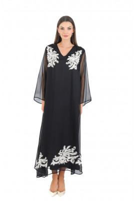 جلابية شيفون ملكية مزينة بتطريزات رائعه