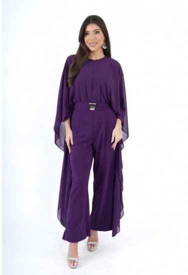 جمبسوت أنيق بأكمام واسعة ولمسة انسيابية