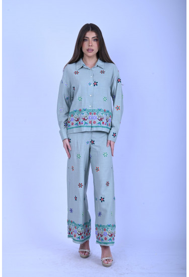 طقم نسائي 2 قطعة مطرز طقم نسائي 2 قطعة مطرز