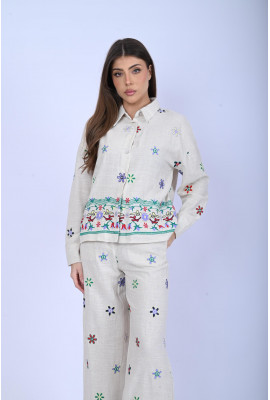 طقم نسائي 2 قطعة مطرز