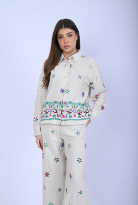 طقم نسائي 2 قطعة مطرز