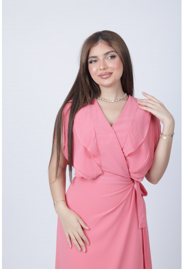 فستان ناعم بكشكشة جذابه