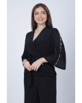 طقم عصري مع تطريزات اللؤلؤ الفاخرة